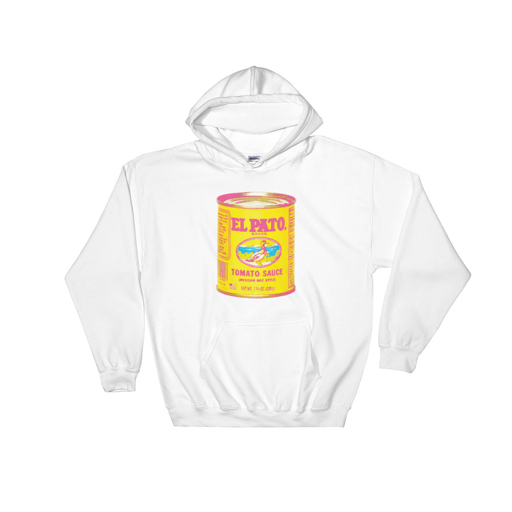 El Pato Hot Sauce Alternative White Hooded Sweatshirt